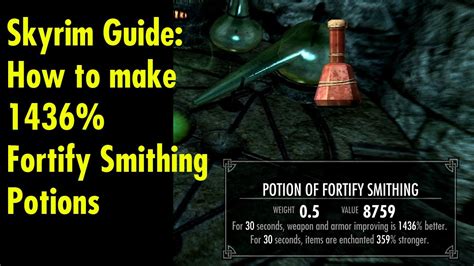 how to make potion of smithing skyrim.